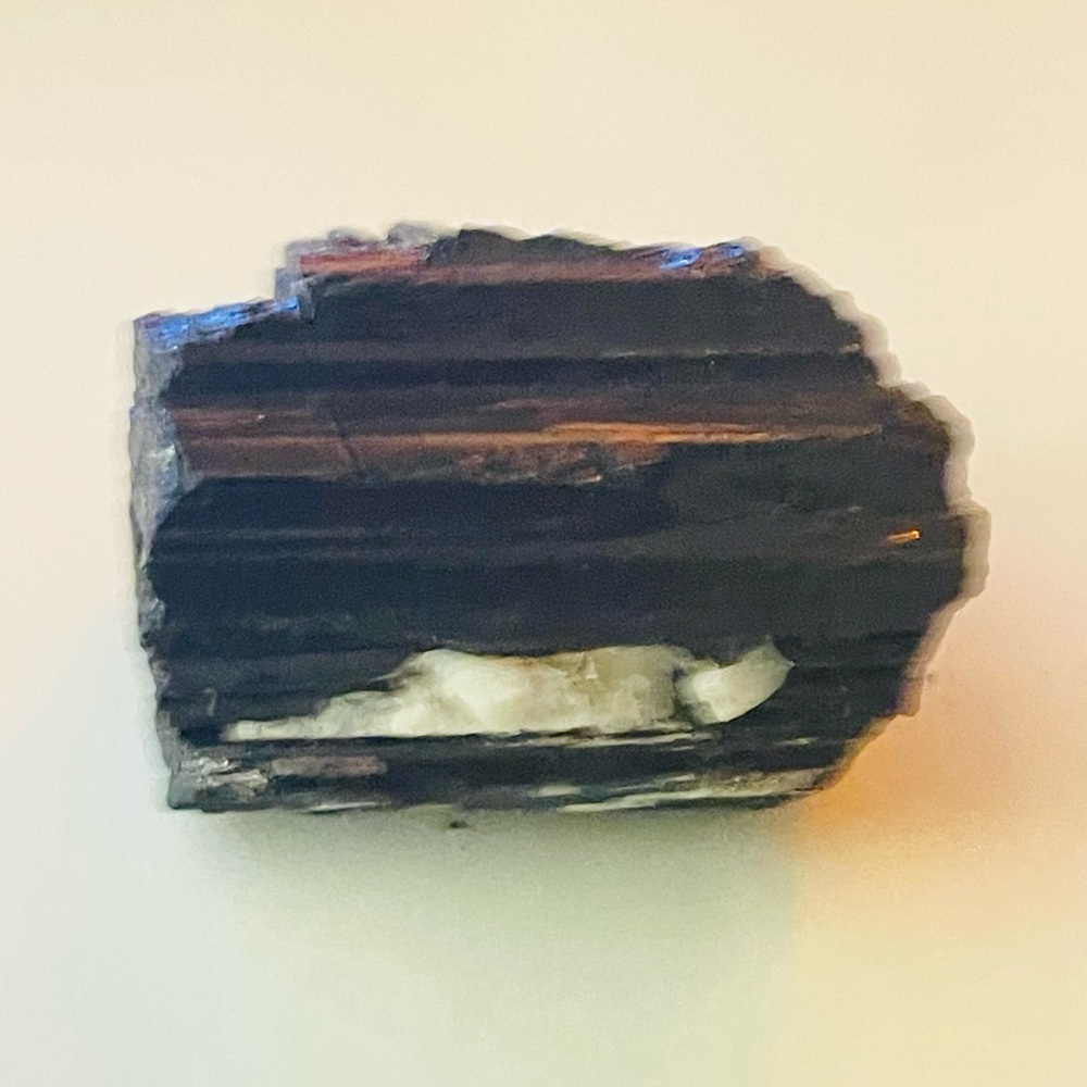 New Black Tourmaline Natural Crystal Form White Quartz Delicate Stone 65.3g - Picture 10 of 17